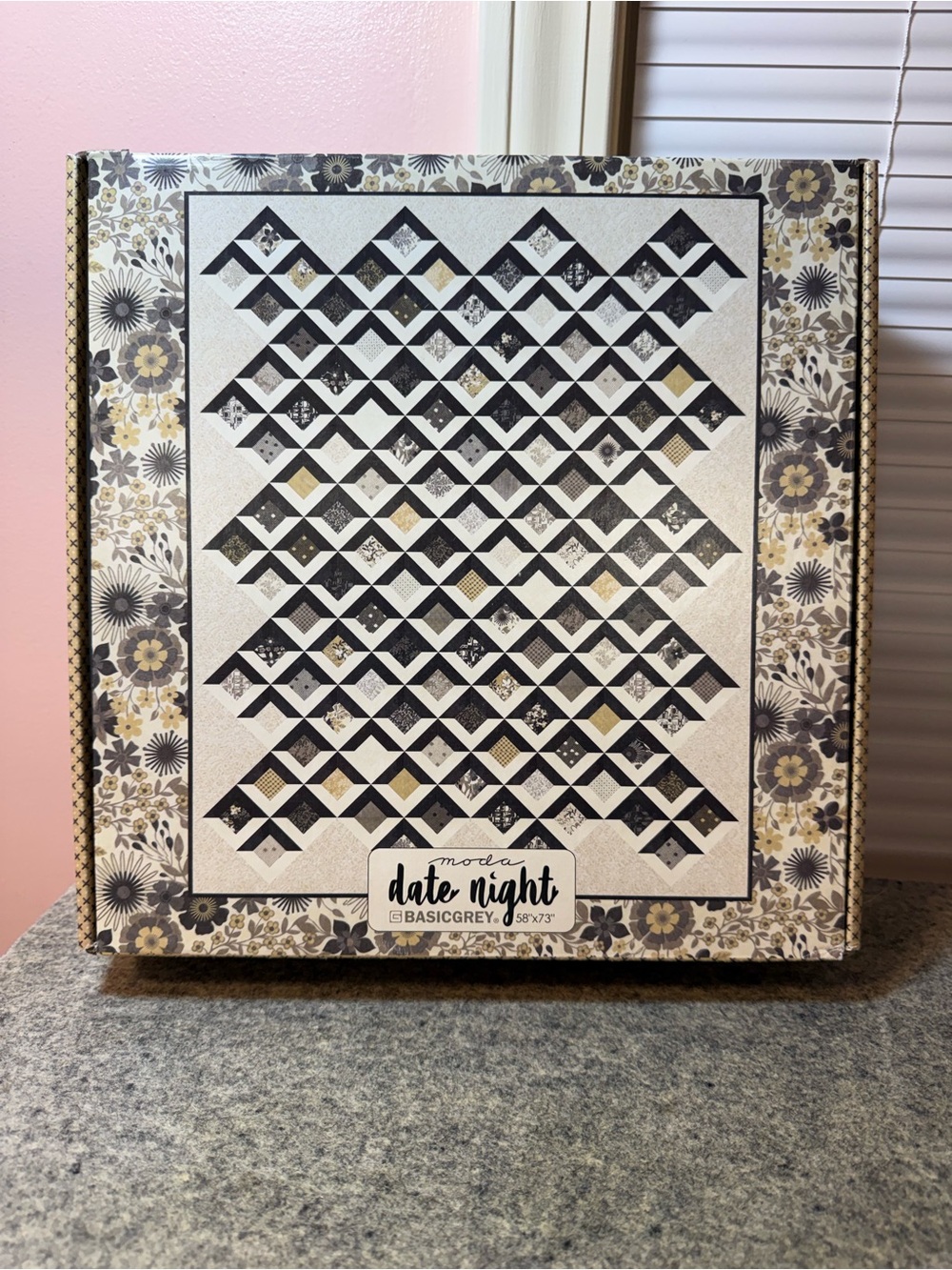 Moda Date Night Quilt Kit in Black, Cream & Gold